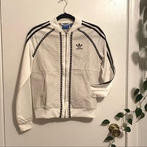Addidas / Topshop leather and jersey zip up